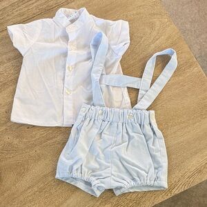 Classic White and Light Blue Kids Outfit